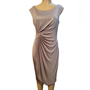 Connected Appreal Dress Sliver  Glam Size 12 Demure Clinch Newyears Christmas